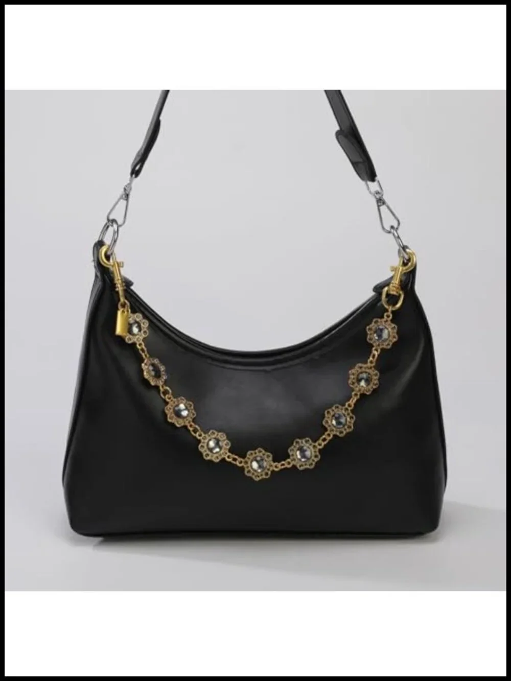Bag Chain Purse Charm with Keychain Accessory for Women Metal